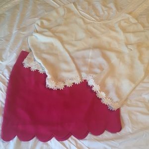 LetHerBe | Pink Scalloped Edge Skirt Sz Large